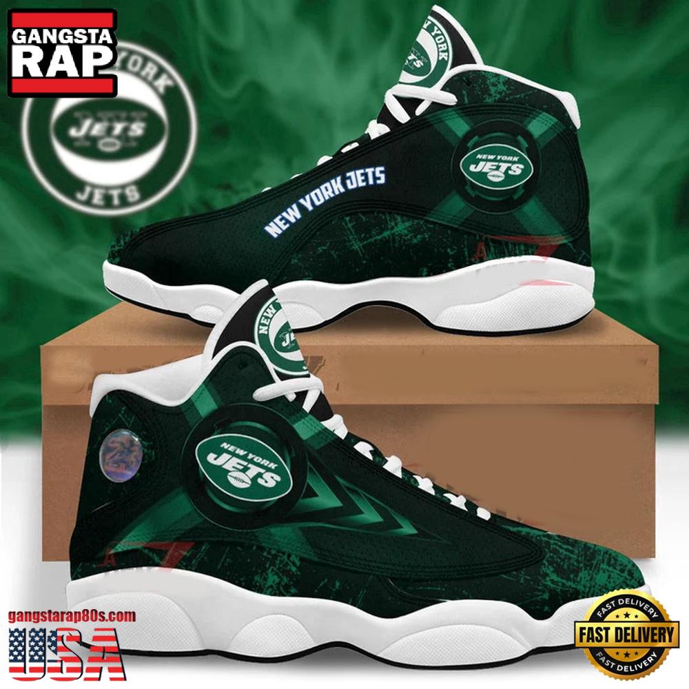 NFL New York Jets New Design Air Jordan 13 Running Sneakers Shoes For Fans NFL New York Jets New Design Air Jordan 13 Running Sneakers Shoes For Fans