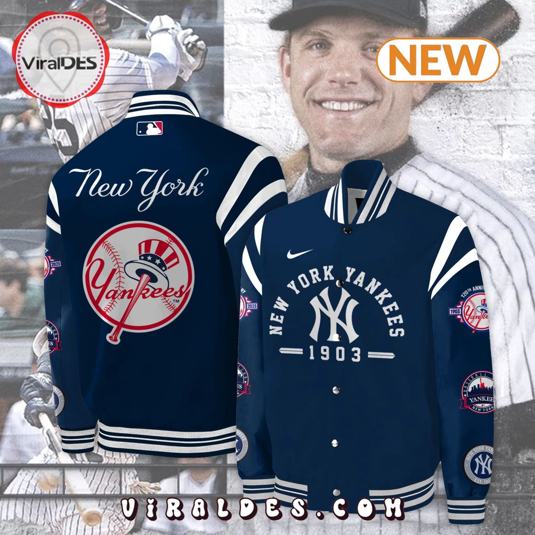 New York Yankees Combo Baseball Jacket, Jogger, Cap New York Yankees Combo Baseball Jacket, Jogger, Cap