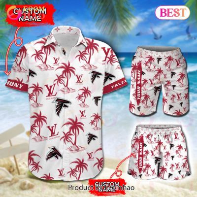 NFL Atlanta Falcons Louis Vuitton Logo Pattern Hawaiian Shirt & Shorts