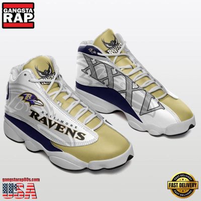 NFL Baltimore Raven New Design Air Jordan 13 Running Sneakers Shoes