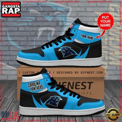 NFL Carolina Panthers Football Logo Team Air Jordan 1 Running Sneakers Shoes