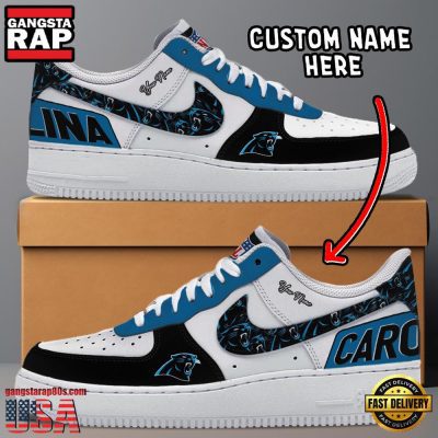 NFL Carolina Panthers Logo Team Design Custom Air Force 1 Shoes