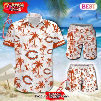 NFL Chicago Bears Louis Vuitton Logo Pattern Hawaiian Shirt & Shorts