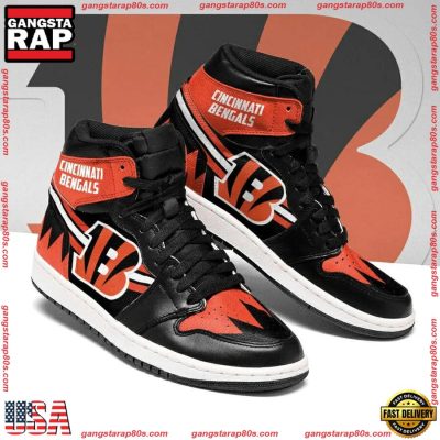 NFL Cincinnati Bengals Football Logo Team Air Jordan 1 Running Sneakers Shoes
