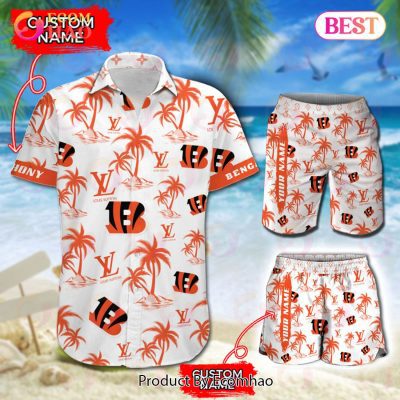 NFL Cincinnati Bengals Louis Vuitton Logo Pattern Hawaiian Shirt & Shorts