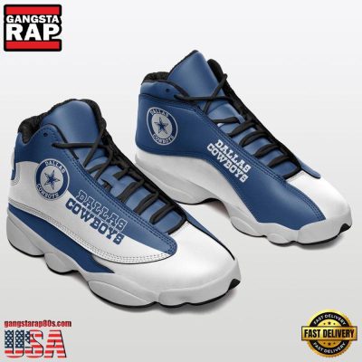 NFL Dallas Cowboys Black New Design Air Jordan 13 Running Sneakers Shoes