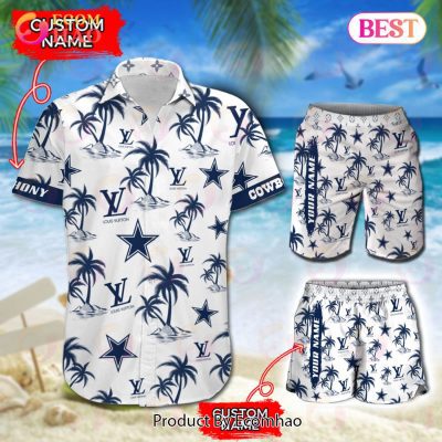 NFL Dallas Cowboys Louis Vuitton Logo Pattern Hawaiian Shirt & Shorts