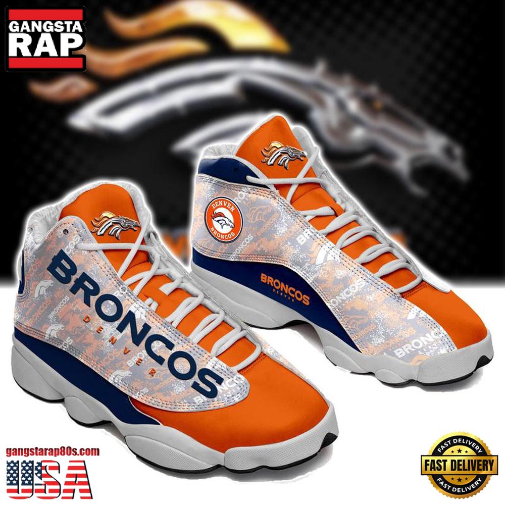NFL Denver Broncos Blue Orange Air Jordan 13 Sneakers Shoes Shoes NFL Denver Broncos Blue Orange Air Jordan 13 Sneakers Shoes Shoes