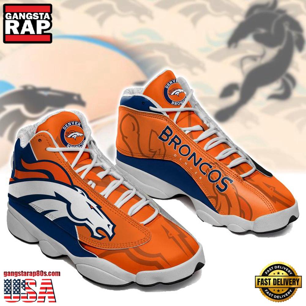 NFL Denver Broncos Orange Air Jordan 13 Sneakers Shoes Shoes NFL Denver Broncos Orange Air Jordan 13 Sneakers Shoes Shoes