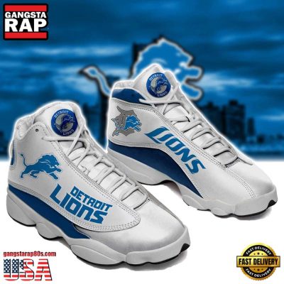 NFL Detroit Lions Blue White Air Jordan 13 Sneakers Shoes Shoes