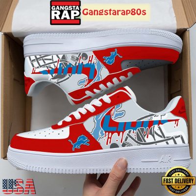 NFL Detroit Lions Team Logo Unique Air Force 1 Shoes Running Sneakers