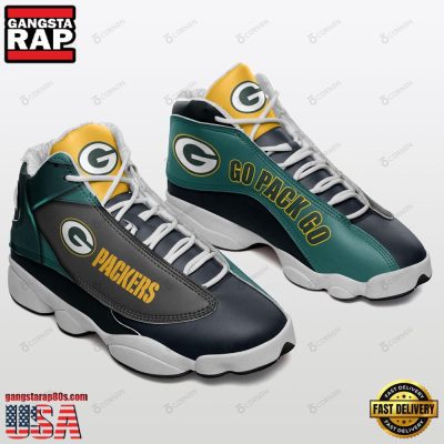 NFL Green Bay Packers Football Team New Design Air Jordan 13 Running Sneakers Shoes