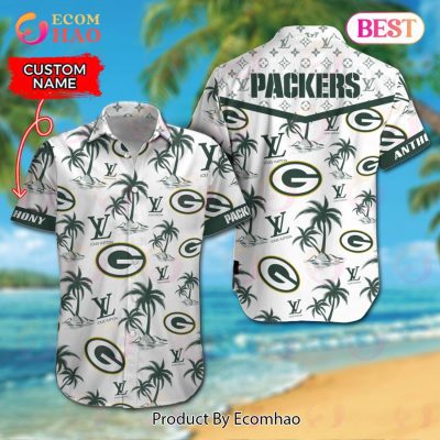 NFL Green Bay Packers Louis Vuitton Logo Pattern Hawaiian Shirt & Shorts