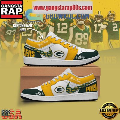 Green Bay Packers Personalized Air Jordan 1 Sneakers Shoes