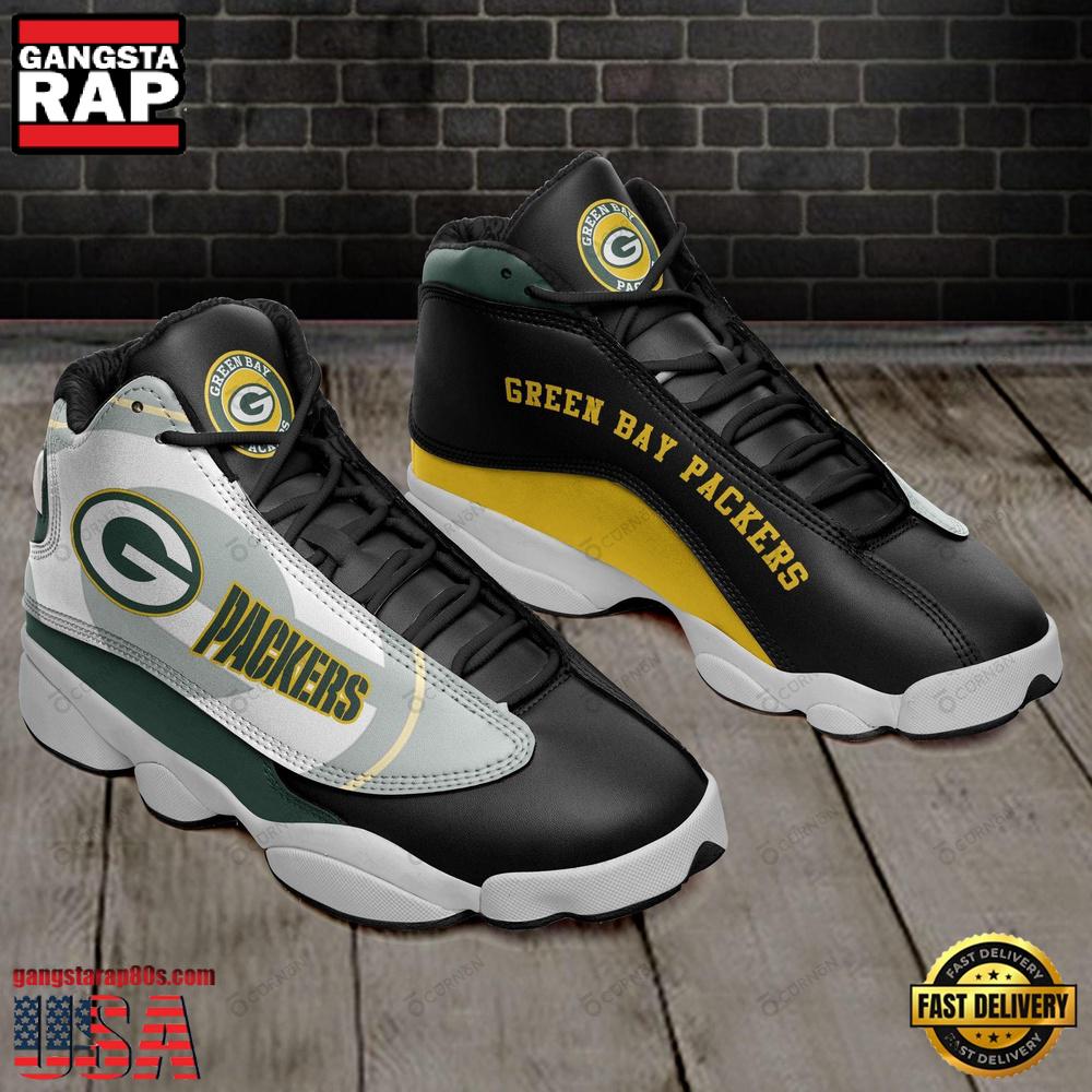 NFL Green Bay Packers Sport New Design Air Jordan 13 Running Sneakers Shoes NFL Green Bay Packers Sport New Design Air Jordan 13 Running Sneakers Shoes