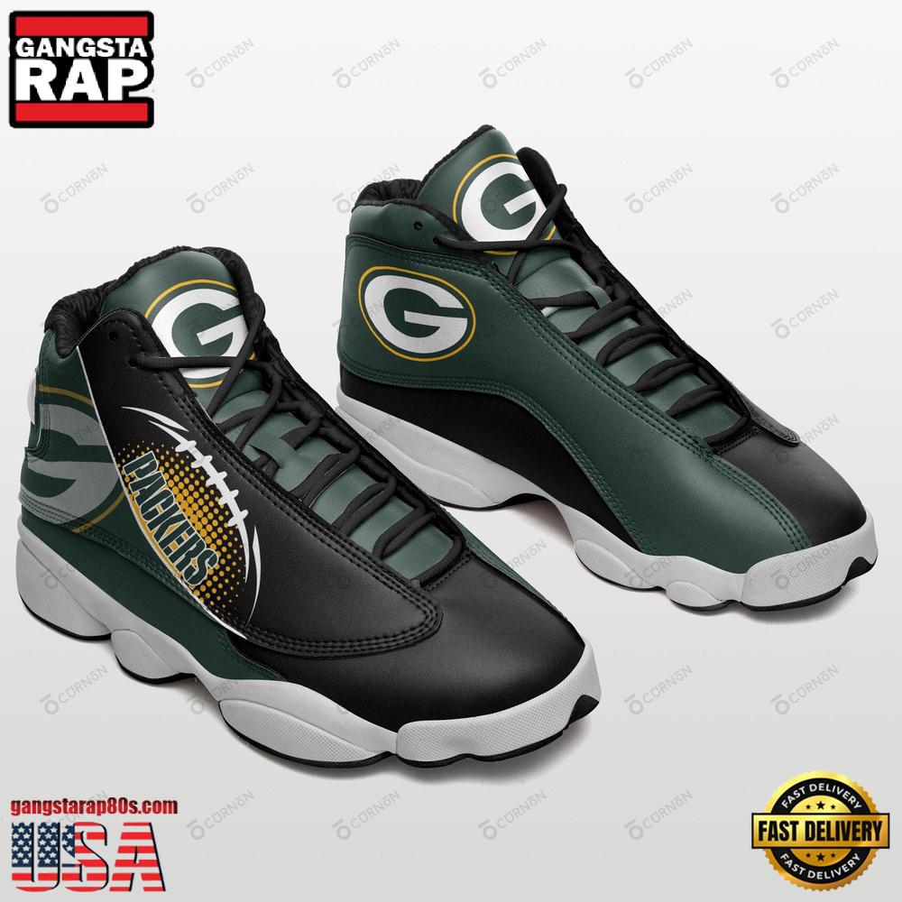 NFL Green Bay Packers Team New Design Air Jordan 13 Running Sneakers Shoes NFL Green Bay Packers Team New Design Air Jordan 13 Running Sneakers Shoes