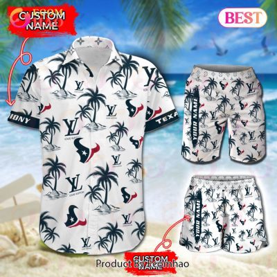 NFL Houston Texans Louis Vuitton Logo Pattern Hawaiian Shirt & Shorts