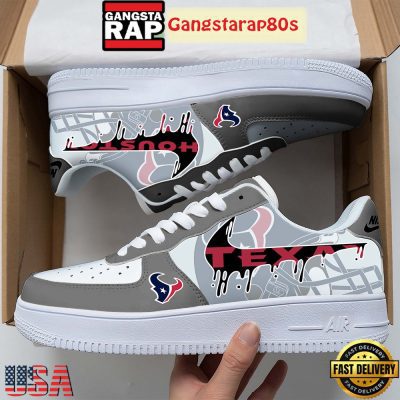 NFL Houston Texans Team Logo Unique Air Force 1 Shoes Running Sneakers
