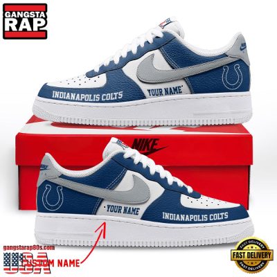 NFL Indianapolis Colts New Design Custom Air Force 1 Running Sneakers Shoes