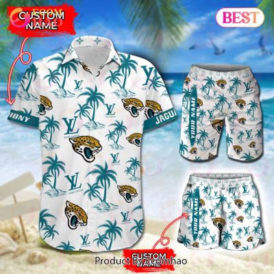 NFL Jacksonville Jaguars Louis Vuitton Logo Pattern Hawaiian Shirt & Shorts