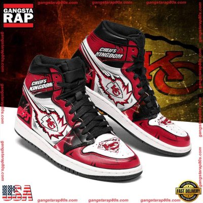 NFL Kansas City Chiefs Football Logo Team Air Jordan 1 Running Sneakers Shoes