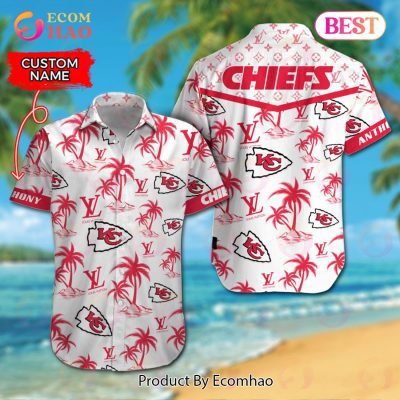 NFL Kansas City Chiefs Louis Vuitton Logo Pattern Hawaiian Shirt & Shorts
