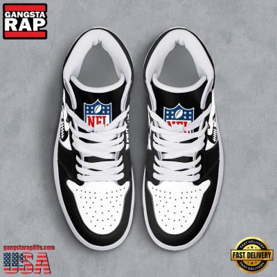 NFL Las Vegas Raiders Grunge Style Custom Name Air Jordan 1 Running Sneakers Shoes