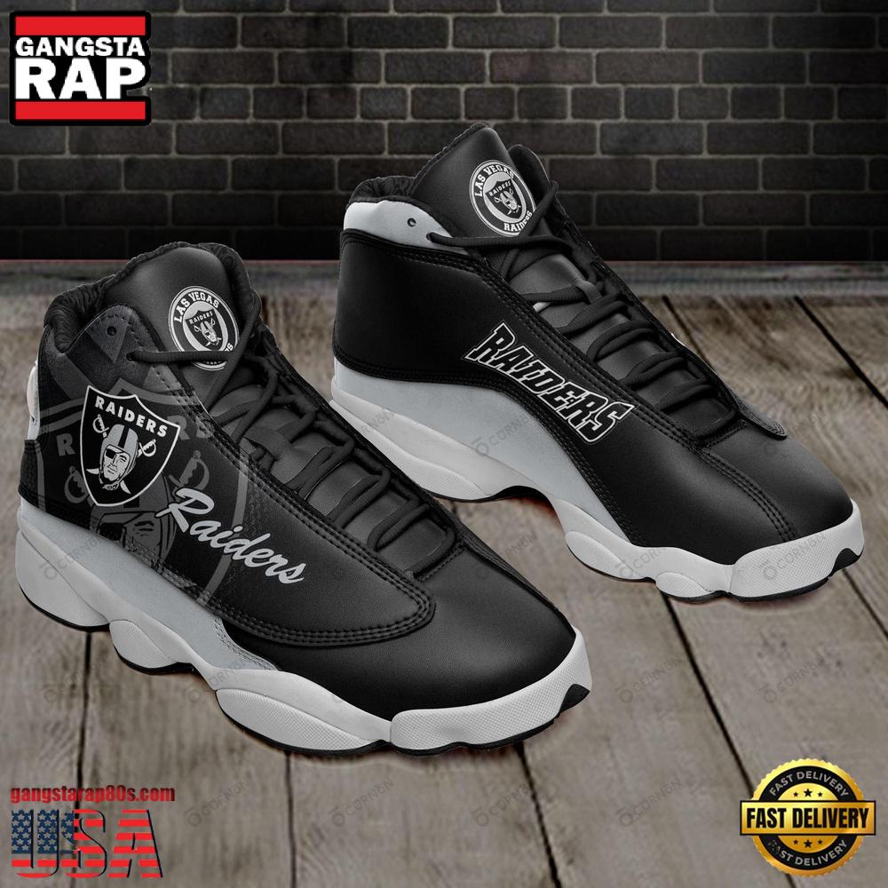NFL Las Vegas Raiders Team New Design Air Jordan 13 Running Sneakers Shoes NFL Las Vegas Raiders Team New Design Air Jordan 13 Running Sneakers Shoes