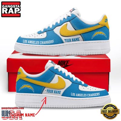 NFL Los Angeles Charger New Design Custom Air Force 1 Running Sneakers Shoes