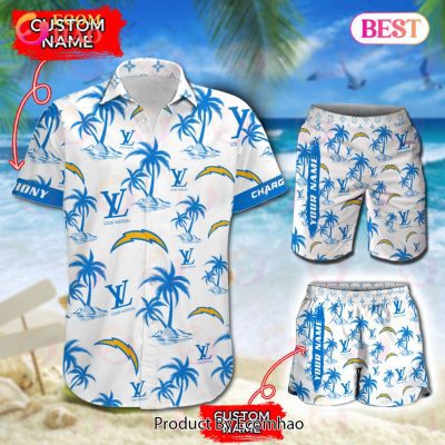 NFL Los Angeles Chargers Louis Vuitton Logo Pattern Hawaiian Shirt & Shorts