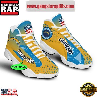 NFL Los Angeles Chargers Personalized Air Jordan 13 Sport Shoes