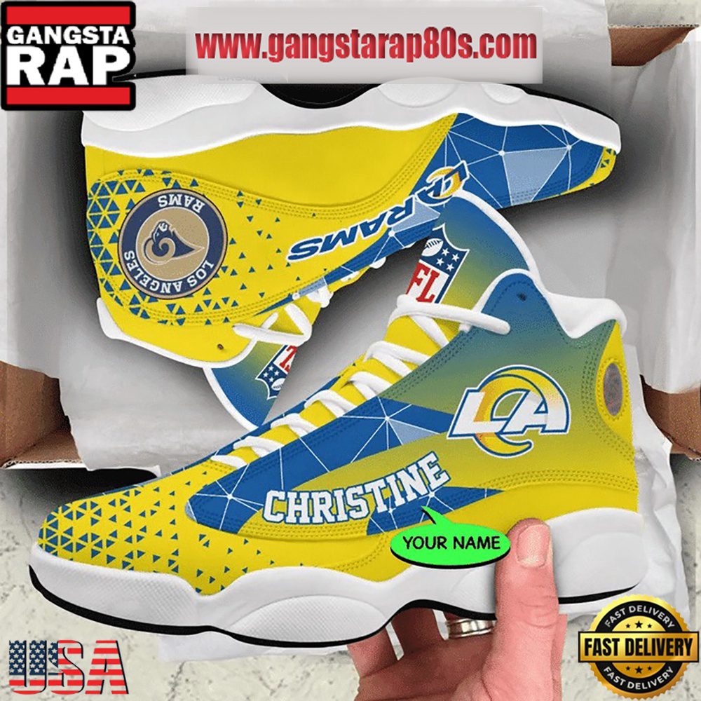 NFL Los Angeles Rams Personalized Air Jordan 13 Sport Shoes NFL Los Angeles Rams Personalized Air Jordan 13 Sport Shoes