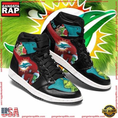NFL Miami Dolphins Football Logo Team Air Jordan 1 Running Sneakers Shoes