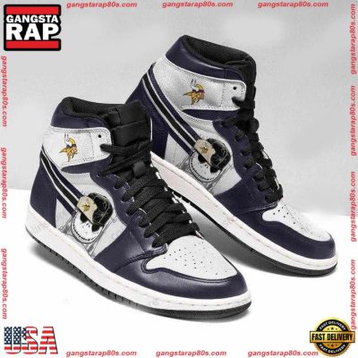NFL Minnesota Vikings Football Logo Team Air Jordan 1 Running Sneakers Shoes