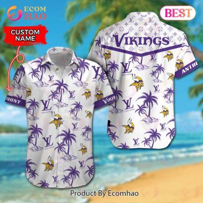 NFL Minnesota Vikings Louis Vuitton Logo Pattern Hawaiian Shirt & Shorts