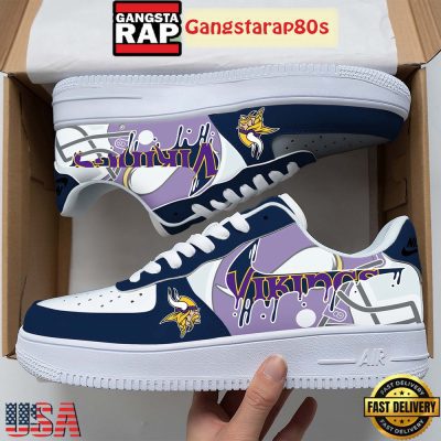NFL Minnesota Vikings Team Logo Unique Air Force 1 Shoes Running Sneakers