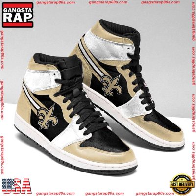 NFL New Orleans Saints Football Logo Team Air Jordan 1 Running Sneakers Shoes