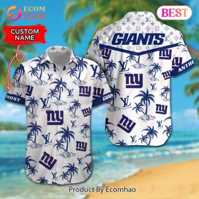 NFL New York Giants Louis Vuitton Logo Pattern Hawaiian Shirt & Shorts