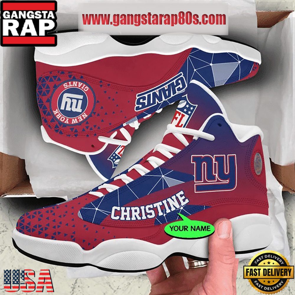 NFL New York Giants Personalized Air Jordan 13 Sport Shoes NFL New York Giants Personalized Air Jordan 13 Sport Shoes