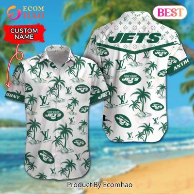NFL New York Jets Louis Vuitton Logo Pattern Hawaiian Shirt & Shorts