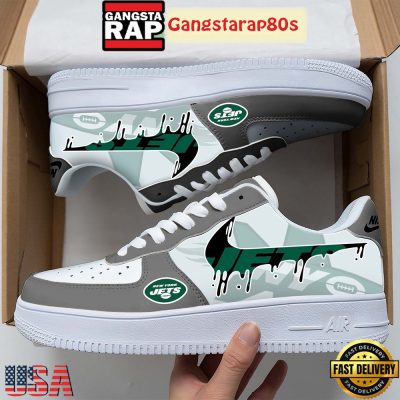 NFL New York Jets Team Logo Unique Air Force 1 Shoes Running Sneakers