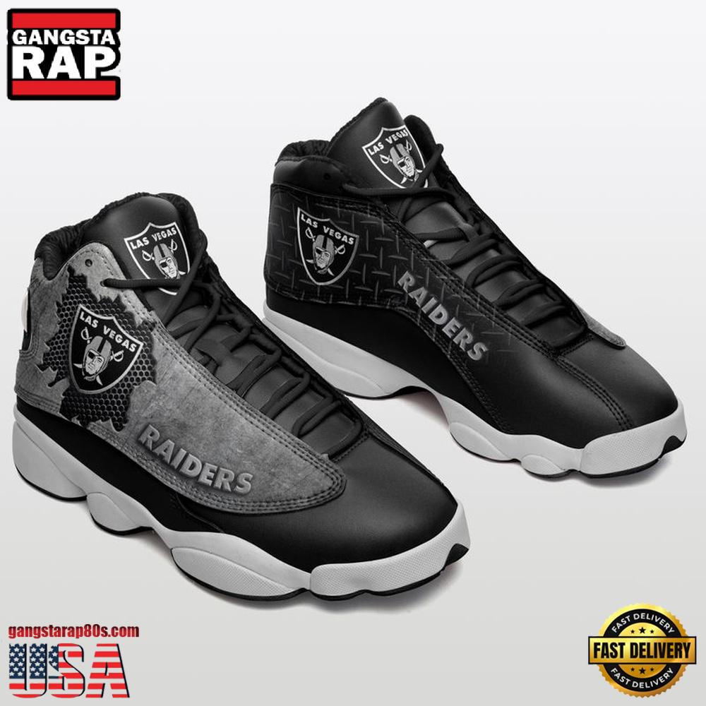NFL Oakland Raiders New Design Air Jordan 13 Running Sneakers Shoes NFL Oakland Raiders New Design Air Jordan 13 Running Sneakers Shoes