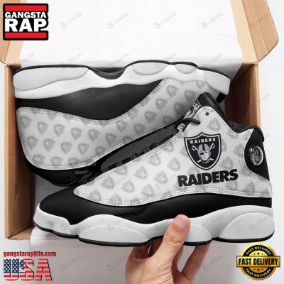 NFL Oakland Raiders Team New Design Air Jordan 13 Running Sneakers Shoes