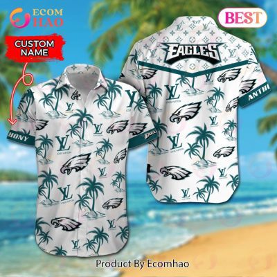NFL Philadelphia Eagles Louis Vuitton Logo Pattern Hawaiian Shirt & Shorts