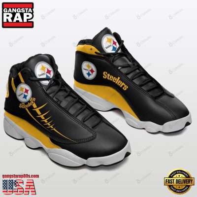 NFL Pittsburgh Steelers Football New Design Air Jordan 13 Running Sneakers Shoes