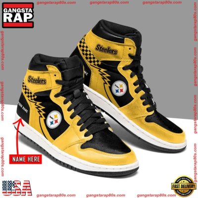 NFL Pittsburgh Steelers Football Logo Team Air Jordan 1 Running Sneakers Shoes