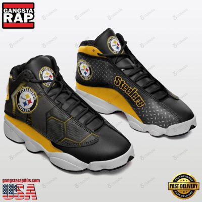 NFL Pittsburgh Steelers Football Team New Design Air Jordan 13 Running Sneakers Shoes
