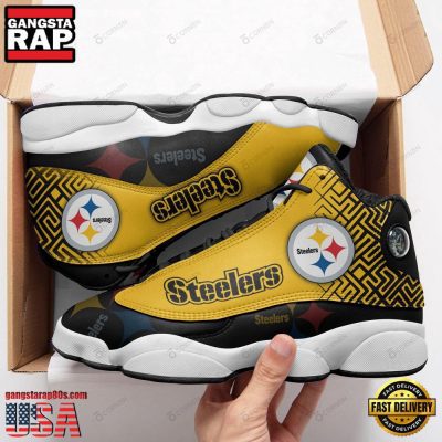 NFL Pittsburgh Steelers Team Sport New Design Air Jordan 13 Running Sneakers Shoes