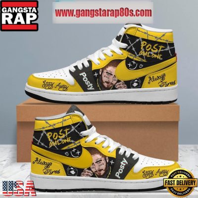 Post Malone Always Tired Posty Air Jordan 1 Sneakers Shoes