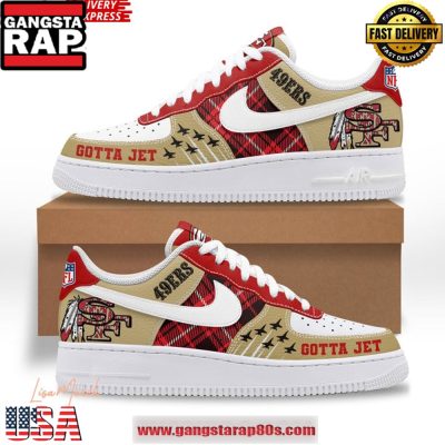 NFL San Francisco 49ers Gotta Jet Nike Air Force 1 Shoes Running Sneakers